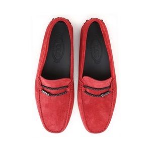 PRICE FIRM🚨 Tod's Gommino Leather Suede Driver Loafer in Half Red 41